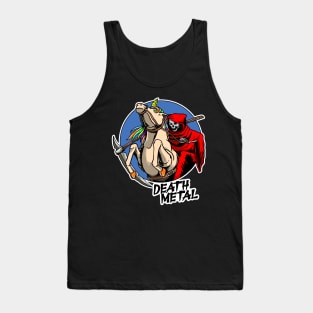 Death Metal Unicorn Grim Reaper Heavy Metal Rainbow Funny Tank Top